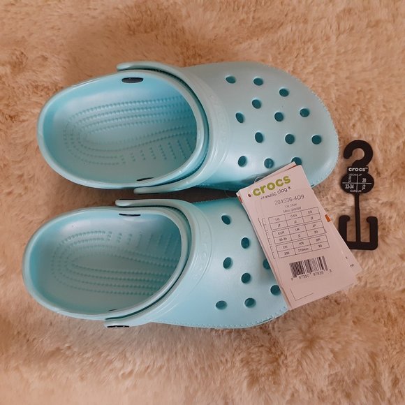 Crocs Unisex-Child Classic Clogs, Ice Blue Little Kids Sizes C10 NWT - Picture 1 of 5